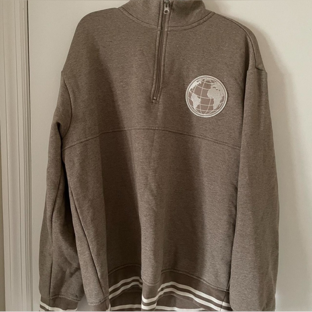 Men’s quarter zip up pullover sweatshirt mock turtleneck